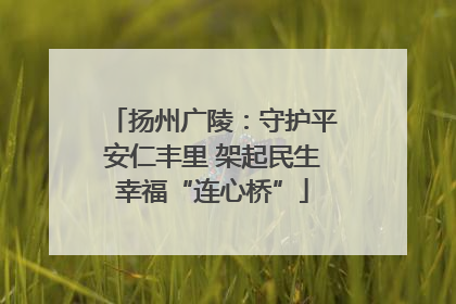 扬州广陵：守护平安仁丰里 架起民生幸福“连心桥”