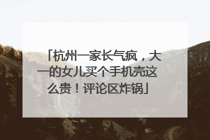 杭州一家长气疯，大一的女儿买个手机壳这么贵！评论区炸锅