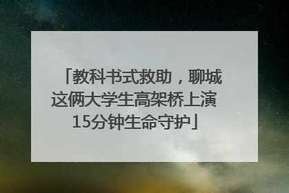 教科书式救助，聊城这俩大学生高架桥上演15分钟生命守护