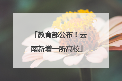 教育部公布！云南新增一所高校