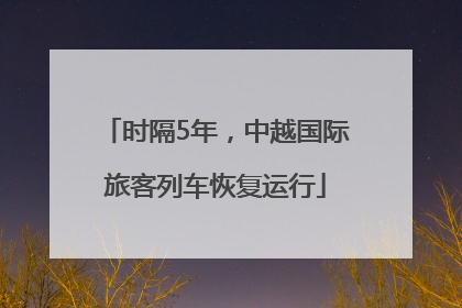 时隔5年，中越国际旅客列车恢复运行
