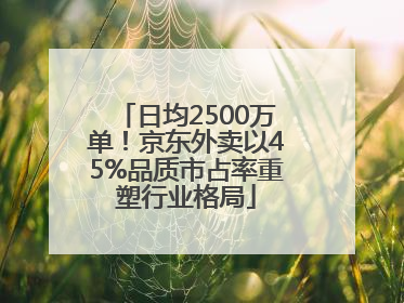 日均2500万单！京东外卖以45%品质市占率重塑行业格局