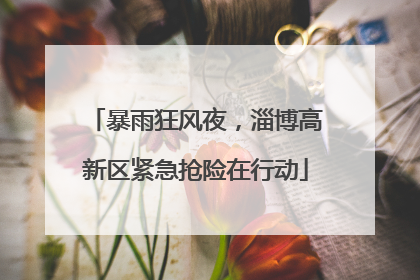 暴雨狂风夜，淄博高新区紧急抢险在行动