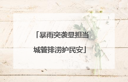 暴雨突袭显担当 城管排涝护民安