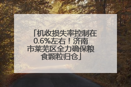 机收损失率控制在0.6%左右！济南市莱芜区全力确保粮食颗粒归仓