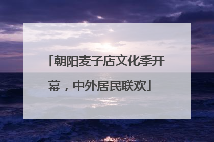 朝阳麦子店文化季开幕，中外居民联欢