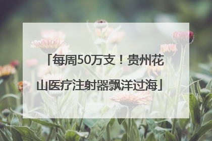 每周50万支！贵州花山医疗注射器飘洋过海