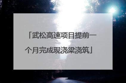 武松高速项目提前一个月完成现浇梁浇筑