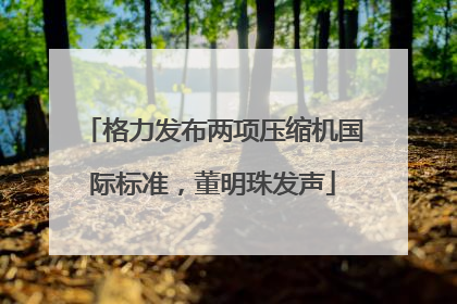 格力发布两项压缩机国际标准，董明珠发声