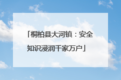 桐柏县大河镇：安全知识浸润千家万户