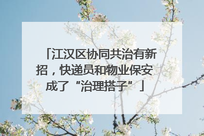 江汉区协同共治有新招，快递员和物业保安成了“治理搭子”