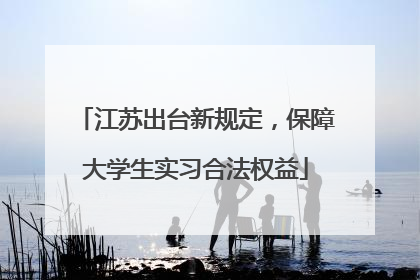 江苏出台新规定，保障大学生实习合法权益