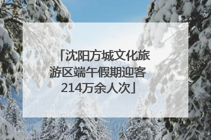 沈阳方城文化旅游区端午假期迎客214万余人次