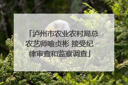 泸州市农业农村局总农艺师喻贞彬 接受纪律审查和监察调查