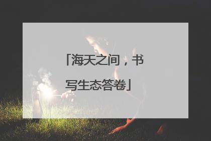海天之间，书写生态答卷