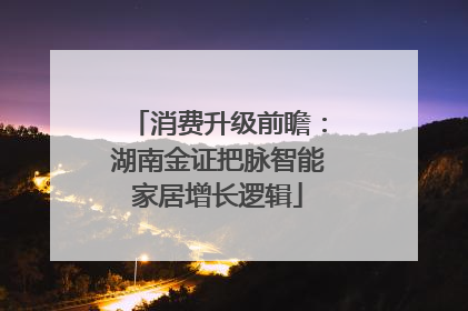 消费升级前瞻：湖南金证把脉智能家居增长逻辑