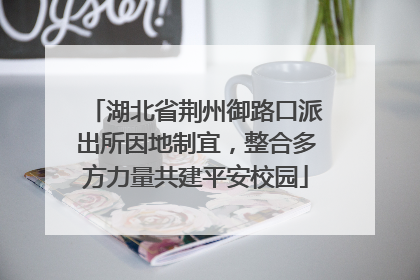 湖北省荆州御路口派出所因地制宜，整合多方力量共建平安校园