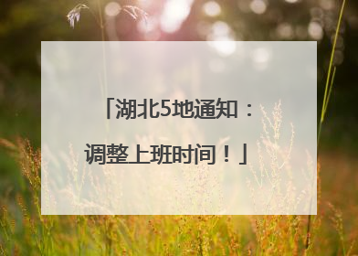 湖北5地通知：调整上班时间！