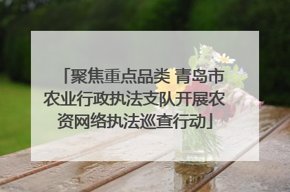 聚焦重点品类 青岛市农业行政执法支队开展农资网络执法巡查行动