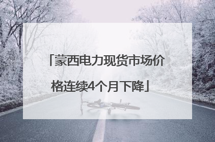 蒙西电力现货市场价格连续4个月下降