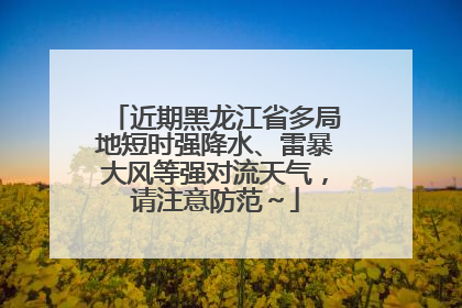 近期黑龙江省多局地短时强降水、雷暴大风等强对流天气，请注意防范～