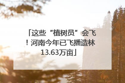 这些“植树员”会飞！河南今年已飞播造林13.63万亩