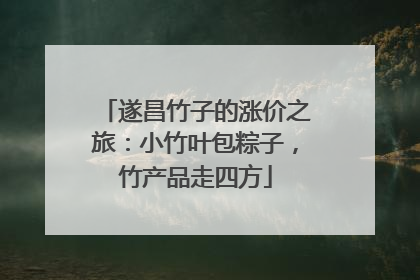 遂昌竹子的涨价之旅：小竹叶包粽子，竹产品走四方