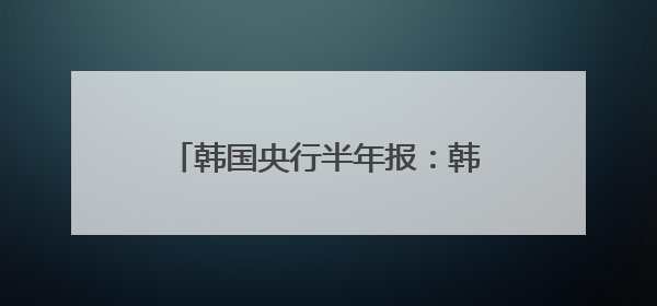 韩国央行半年报：韩国金融体系基本稳定，要警惕美国关税风险