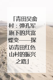 青田吴畲村：弹孔军旗下的共富蝶变——探访青田红色山村的振兴之路