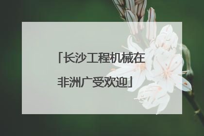 长沙工程机械在非洲广受欢迎