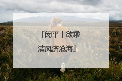 闵平丨欲乘清风济沧海