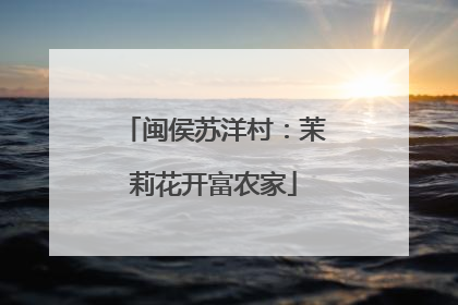 闽侯苏洋村：茉莉花开富农家