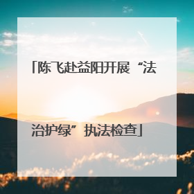 陈飞赴益阳开展“法治护绿”执法检查