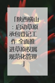 陕西横山：启动草原承包登记工作 全面推进草原权属规范化管理