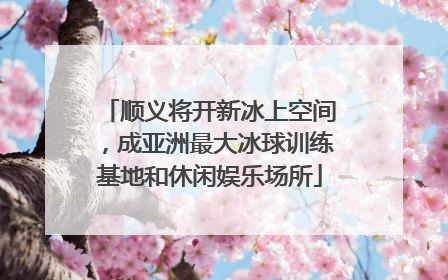 顺义将开新冰上空间，成亚洲最大冰球训练基地和休闲娱乐场所