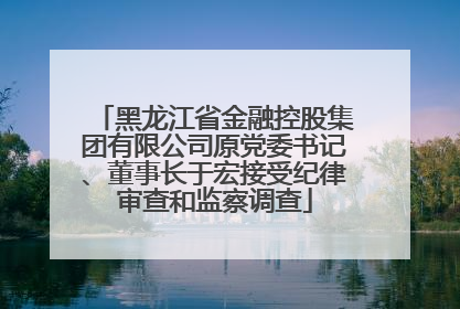 黑龙江省金融控股集团有限公司原党委书记、董事长于宏接受纪律审查和监察调查