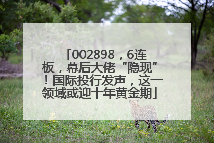 002898，6连板，幕后大佬“隐现”！国际投行发声，这一领域或迎十年黄金期