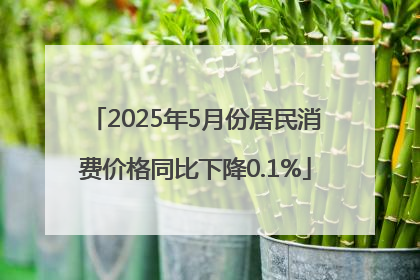 2025年5月份居民消费价格同比下降0.1%
