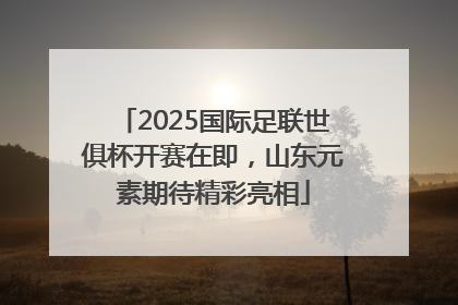 2025国际足联世俱杯开赛在即，山东元素期待精彩亮相