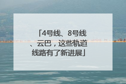4号线、8号线、云巴，这些轨道线路有了新进展