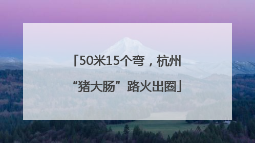 50米15个弯，杭州“猪大肠”路火出圈