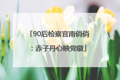 90后检察官南俏俏：赤子丹心映党徽