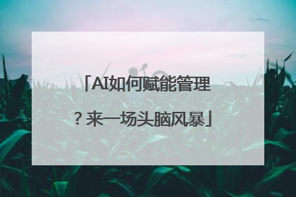 AI如何赋能管理？来一场头脑风暴